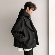 chicerro西西里男装韩系冬季加厚设计感潮牌外套高级感假两件棉衣