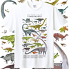 侏罗纪恐龙介绍短袖t恤霸王龙纯棉圆领个性，手绘插画亲子打底衫