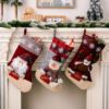 圣诞节装饰用品大号礼物袋雪花格子边麋鹿圣诞袜糖果礼物袜