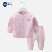 2024宝宝毛线衣(毛线衣，)套装针织开衫婴儿，衣服男女小童上衣精梳棉春秋外套