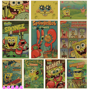 SpongeBob海绵宝宝 动画牛皮纸海报装饰画儿童房挂画相框派大星