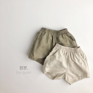 炒鸡凉爽的亚麻~日系韩版夏季薄款儿童，棉麻短裤外穿森系洋气男女