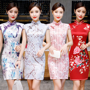 旗袍夏装式短款学生年轻款少女改良版中长款连衣裙时尚中国风