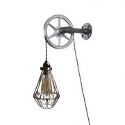 高档工业复古做旧水管蒸汽风格，滑轮壁灯复古纯铜灯头爱迪生滑轮