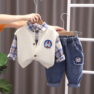 儿童春季男童套装2024年洋气婴幼儿小孩衣服宝宝三件套1一4岁