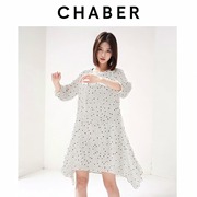 chaber/巧帛蕾丝连衣裙温柔风白裙黑点裙秋装2020年女193703