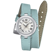 tissot天梭女士腕表手表，椭圆形石英机芯真皮表带节日礼物26mm