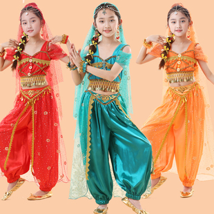 儿童印度舞服装茉莉公主，演出服花儿舞蹈服新疆敦煌异域民族服女童