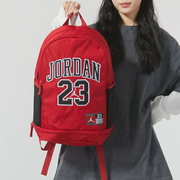 Jordan红色双肩背包学生书包耐克大容量aj休闲男旅行包运动包