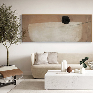 北欧极简客厅装饰画现代日式抽象沙发背景墙挂画喷绘单幅大尺寸画