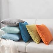 素色棉麻沙发靠垫，加厚正方形靠枕纯色亚麻，抱枕客厅靠背枕垫抱枕套