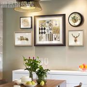 美式客厅装饰画沙发背景墙简美田园餐厅墙面乡村复古组合壁画
