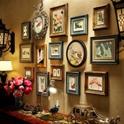 美式照片墙装创复古欧式相框墙饰意背合组景挂.墙客厅卧室