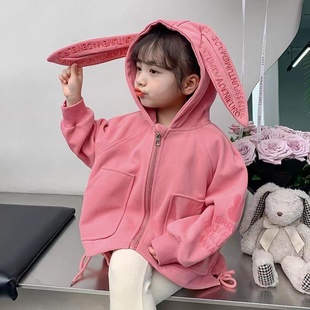女童秋装外套2023韩范棒球服儿童春秋，款洋气时髦小孩衣服童装