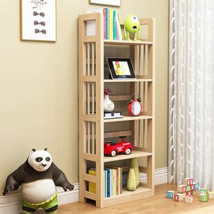 实木书架落地置物架简易学生，家用小书柜子多层绘本组合收纳储物架
