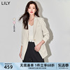 lily2024春女装气质职业，通勤款复古纯色一粒扣休闲西装外套女