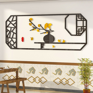 网红饭店创意墙面装饰中国风包厢布置小吃餐饮馆火锅店墙壁贴纸画