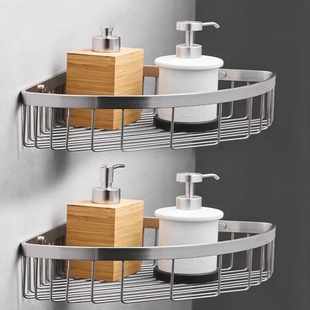 304不锈钢三角篮卫生间洗澡洗手间，单层置物架转角收纳架浴室网篮