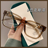 韩系大框时尚眼镜可配近视有度数，镜片显瘦平光眼睛架素颜神器茶色