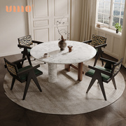 ulllo法式复古创意餐桌，大平层别墅，圆形大理石餐桌设计师吃饭桌子