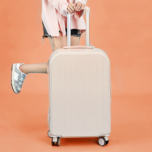 糖果色行李箱万向轮轻便粉色，登机箱拉杆密码旅行箱网红子母箱