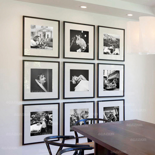 赫本梦露黑白摄影人物装饰画，现代轻奢客厅组合晶瓷挂画复古艺术墙