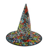 万圣节舞会派对帽子头饰，彩色骷髅头巫婆帽，女巫帽魔法师帽鬼头帽子