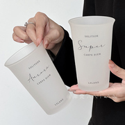 岸梵 冰美式拿铁咖啡杯限定氛围感高颜值玻璃杯个性创意水杯家用