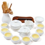 定窑白功夫(白功夫)茶具套装亚光，白家家用瓷，茶壶茶杯茶具组logo定制礼盒