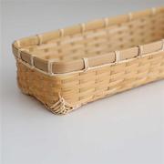 手艺人手作竹制品竹编器皿长形，收纳筐餐具筷子，茶叶包小物(包小物)收纳盒