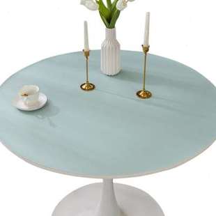 纯色皮革圆桌桌垫防油防水防烫免洗耐热桌布家用北欧风圆形餐桌垫