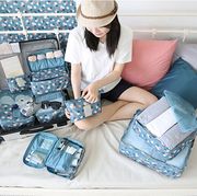 旅行收纳袋行李箱整理包密封(包密封)分类袋子，旅游非必备衣物装衣服套装