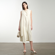 LIAC ROC真丝无袖连衣裙女夏季设计感围巾式显瘦气质中长款