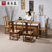 红木家具鸡翅木茶桌实木仿古茶台中式茶桌椅，组合茶艺桌泡茶桌茶几