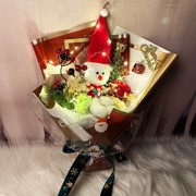 创意圣诞节花束礼物老人玩偶玫瑰香皂花束成品礼盒送女朋友平安夜