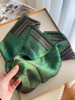 复古绿色印第安骑士纯真丝围巾，女春秋季桑蚕丝，丝巾时尚百搭中方巾