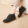pansy日本女鞋平底防滑舒适软底短靴妈妈鞋中老年，靴子鞋子秋冬款