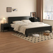 北欧实木床黑色，现代简约小户型1.8米1.5双人床小户卧室经济型婚床