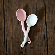 手工制作个性卡通饭勺家用小羹匙小汤勺陶瓷餐具，餐厅小勺小调羹09