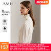 Amii2024年冬纯新全羊毛衫针织衫修身可翻高领显瘦毛衣女上衣