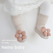秋季新生婴儿0-1岁女宝宝公主软底地板鞋袜，不掉跟护脚套学步鞋