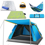 全自动帐篷户外3-4-6人免安装露营帐篷野营野餐账蓬套装蓝色