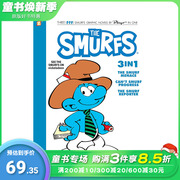 英文原版 蓝精灵三合一弟8卷 Smurfs 3 in 1 Vol. 8 图像小说 英语儿童漫画故事 图像小说 8岁+ 正版进口图书 善优童书
