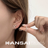 KANSAI金属交叉铁钉耳钉女个性气质小众日韩耳环时尚设计感耳饰品