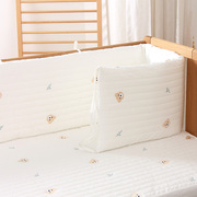 婴儿床床围软包绗缝夹棉可拆洗加厚防撞透气围栏挡布拼接床床围