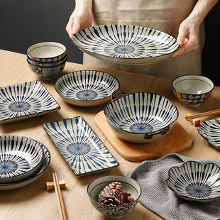 日式陶瓷碗碟套装家用2023饭碗网红过年餐具，乔迁碗筷套碗盘子