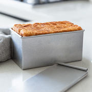 日本Cakeland镀铝钢制面包模具带盖吐司盒450g家用无涂层烘焙工具