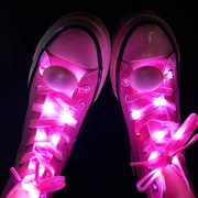 网红LED发光闪光荧光鞋带七彩夜光鞋子装L饰鞋带夜跑蹦迪装备饰品
