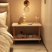 床头柜子置物架2023现代简约极窄小型简易实木，卧室床边柜替代