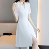 夏高端(夏高端)大气上档次气质，职业女装时尚韩版收腰a字西装裙白色连衣裙